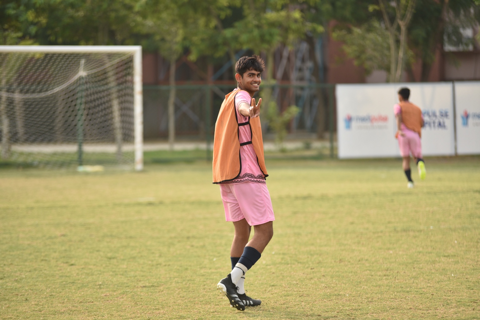 Aayu Tiwary on a football pitch